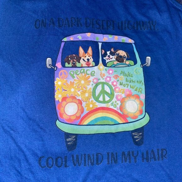 Old Lovers Hippie Music Sweatshirt Dog Hippie Van Racerback Top Peace Rainbow - Picture 6 of 10